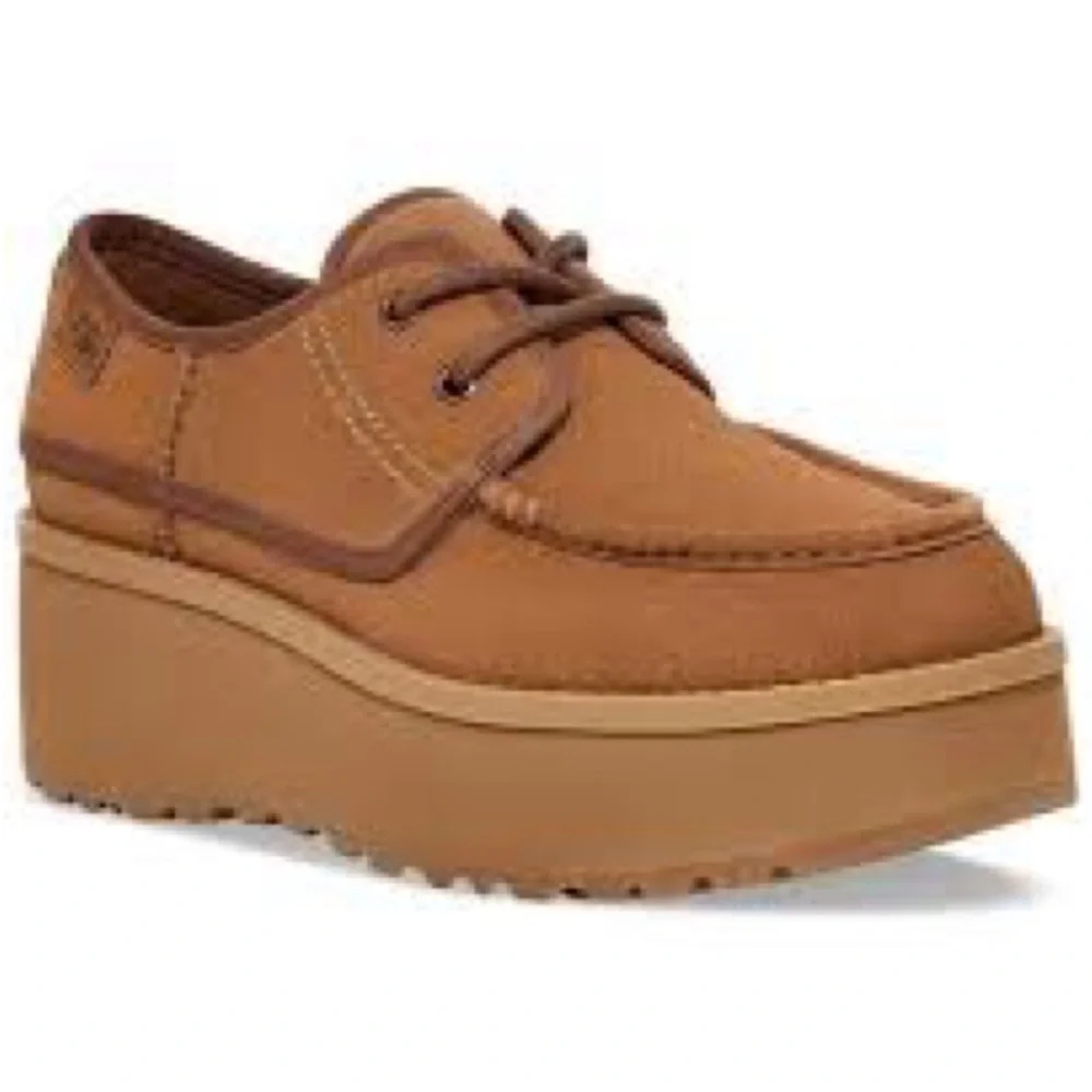 NEW!! Women’s UGG Cityfunc Brown/Chestnut Suede Platform Lace-up Shoes Size 10